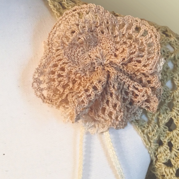 Handmade Crochet Shrug in Creamy Cotton - Picture 5 of 6